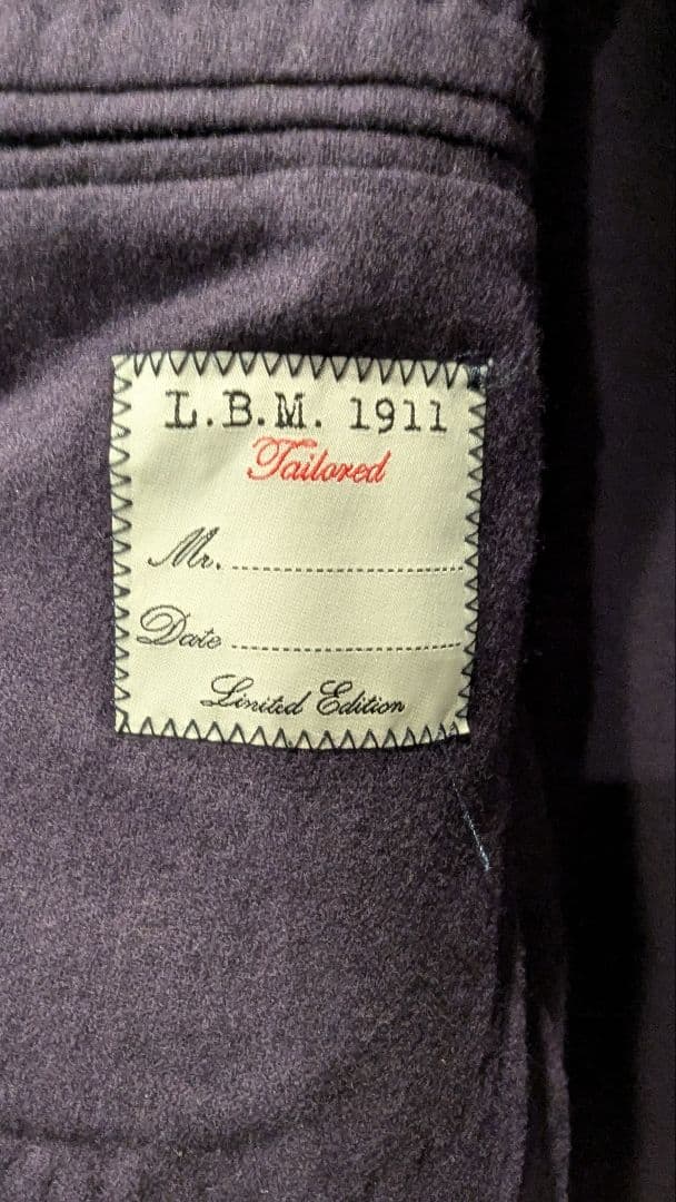 L.B.M.1911 エルボーパッチ付きテーラードジャケット ダークネイビー