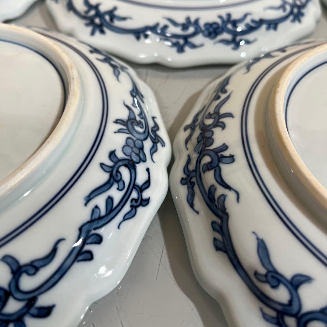 k,N❣️源右衛門　古伊万里錦唐花　銘々皿3枚　18センチ