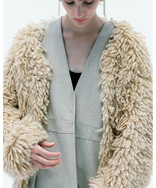 良品 Ray BEAMS / ループ編み ニット ジャケット