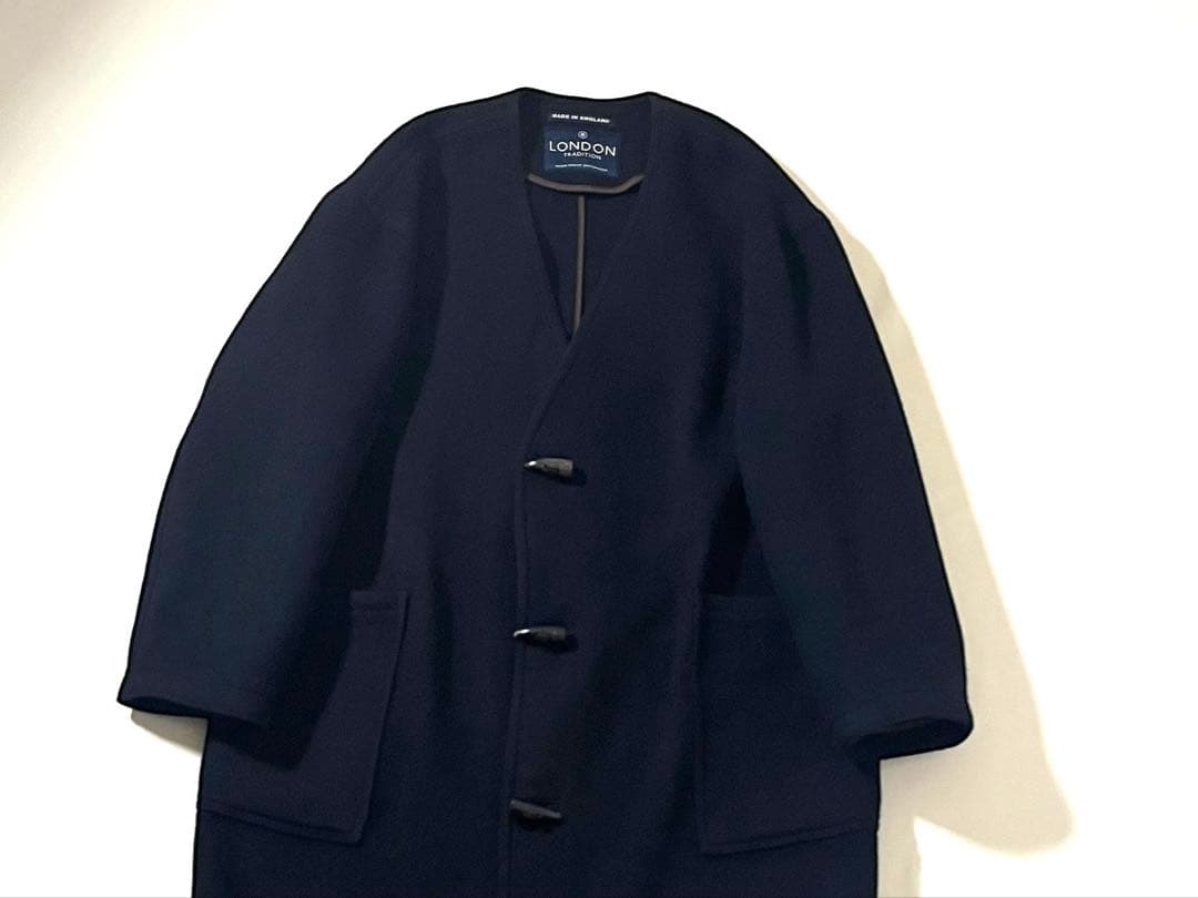 【美品】ロンドントラディション×ビームス　ノーカラー トグル コート　コラボ別注