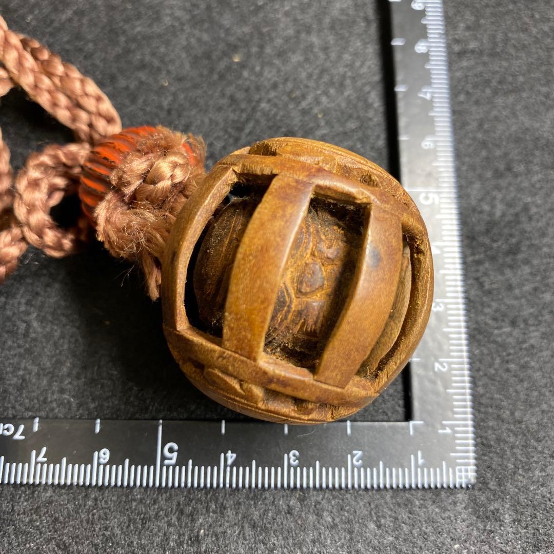 江戸時代　鮫皮蒔絵木彫根付印籠　木箱付　168g 東Y7-0306☆2Fトヒニ