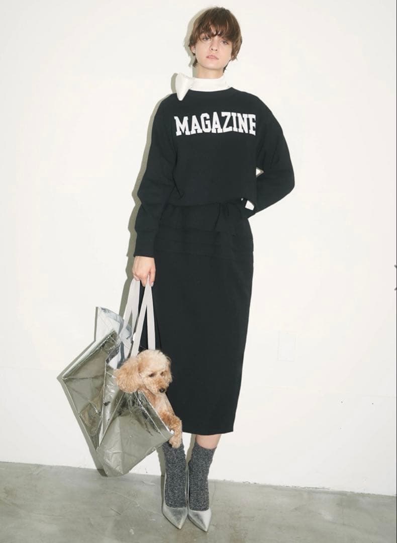 新品未使用タグ付き★サードマガジン　ボクシーロゴスウェット　杢グレー