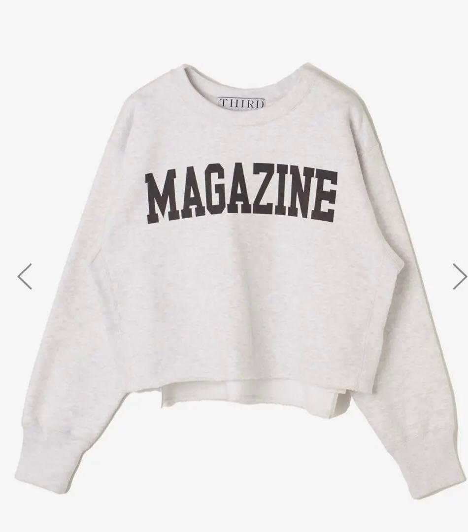 新品未使用タグ付き★サードマガジン　ボクシーロゴスウェット　杢グレー