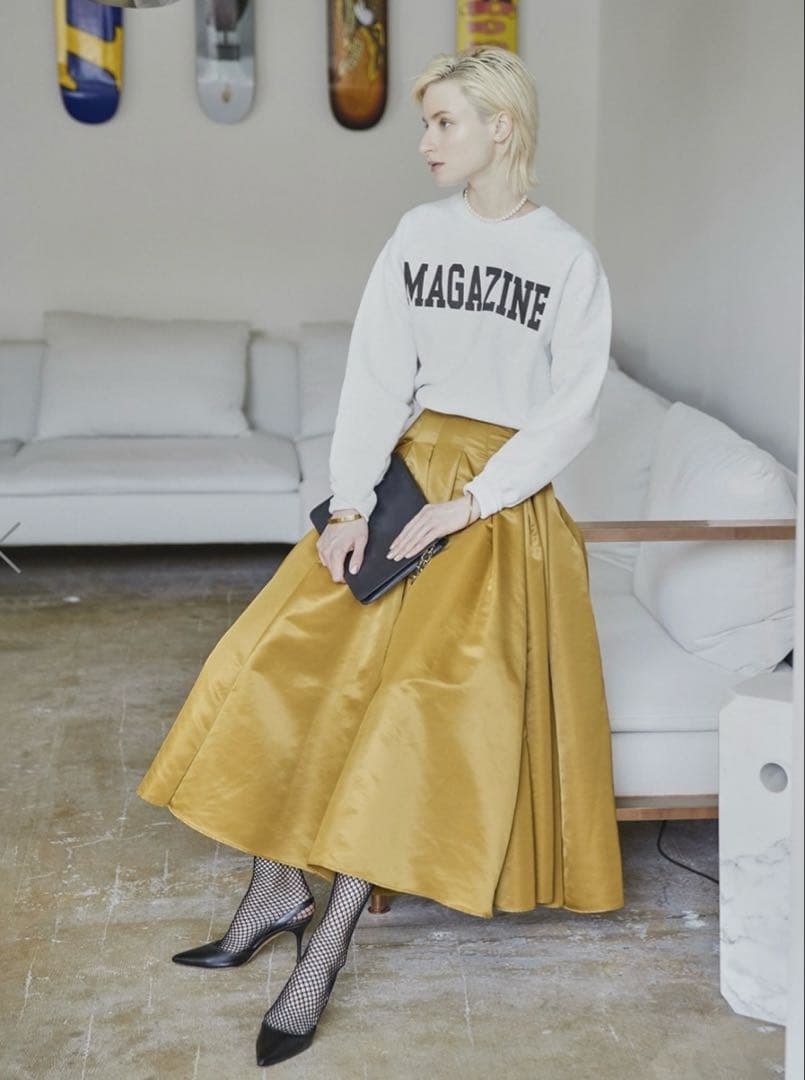 新品未使用タグ付き★サードマガジン　ボクシーロゴスウェット　杢グレー