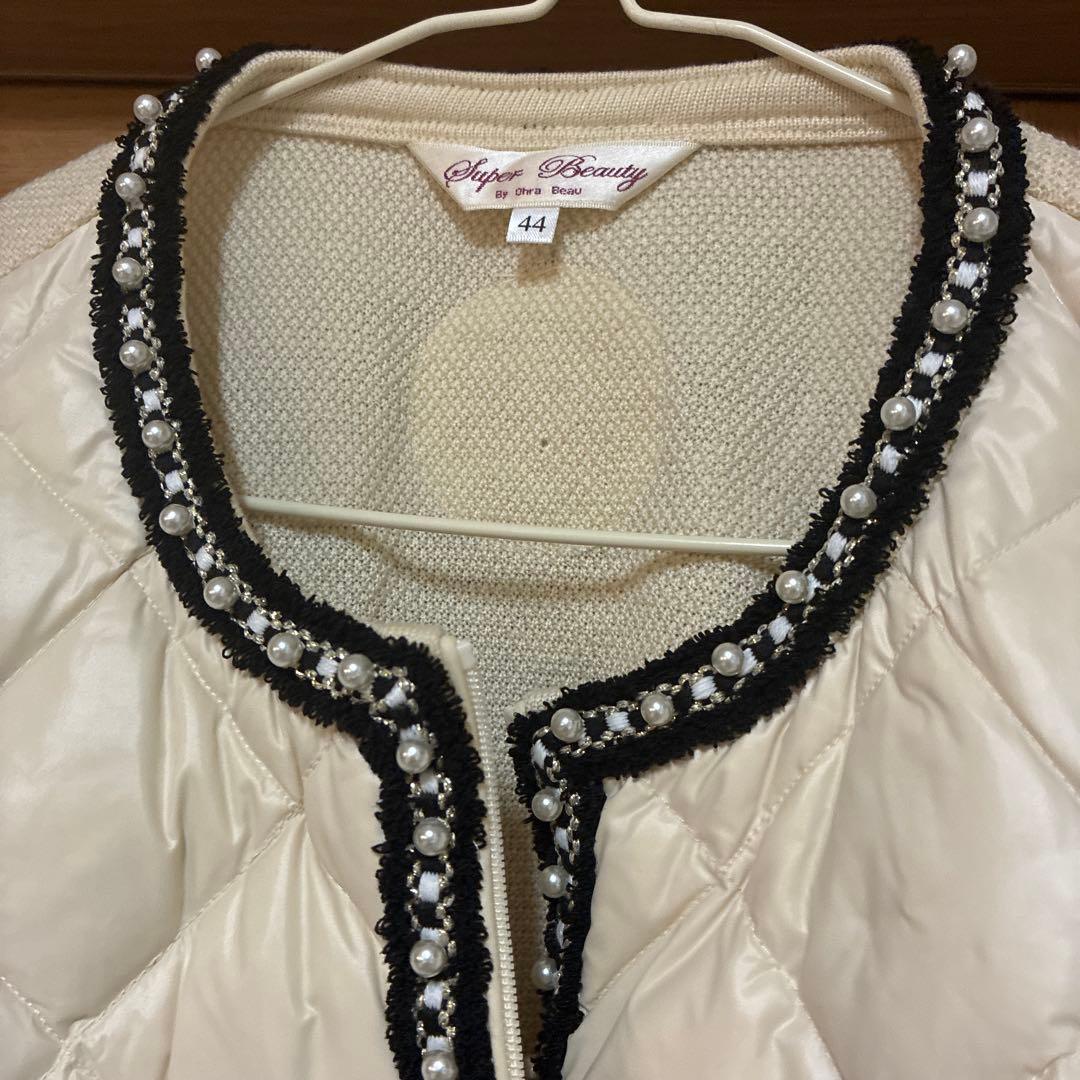 スーパービューティーアイボリー ノーカラージャケット 44