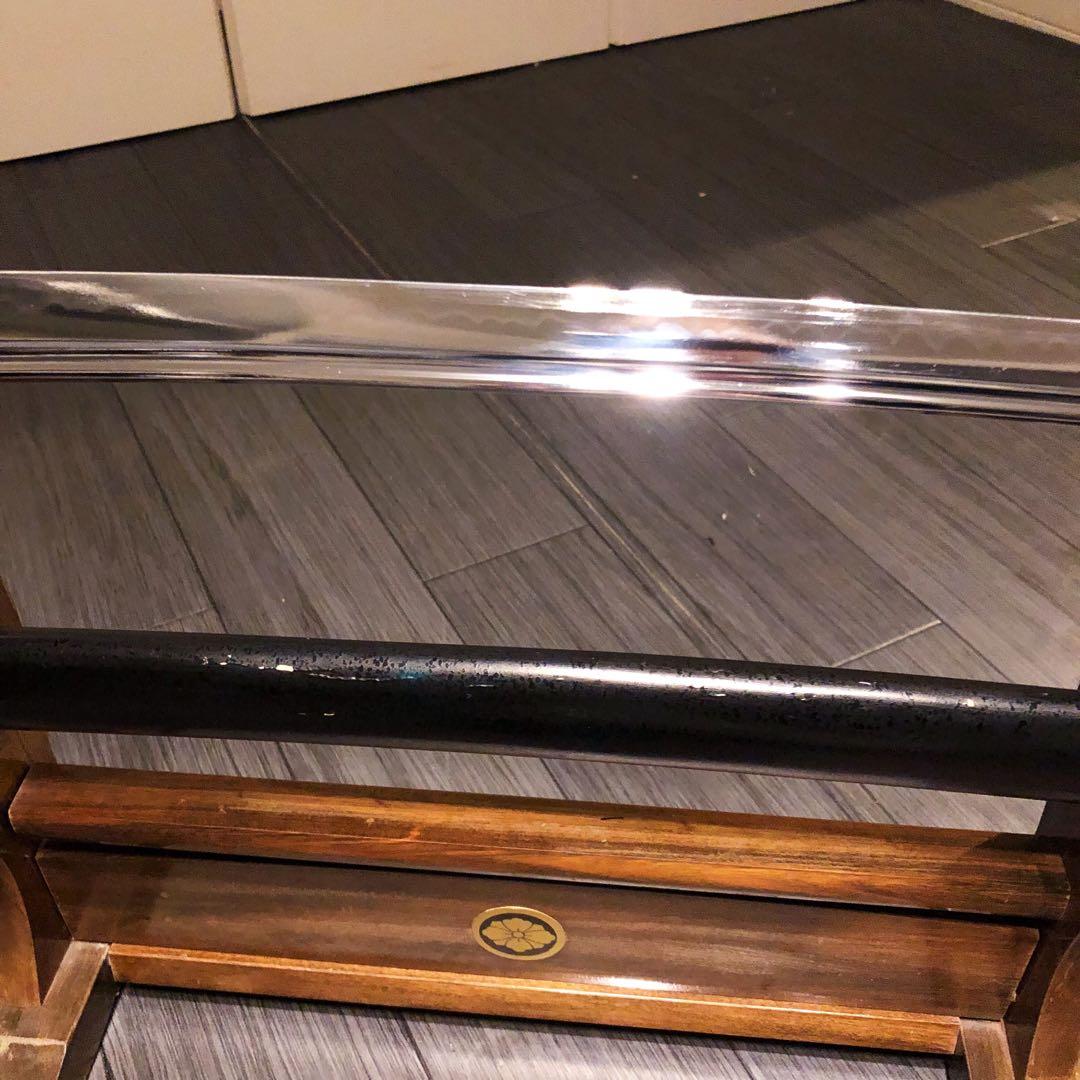 高級模造刀　高級居合刀　樋入り刀身　青緑金拵え　亜合金刀身　居合刀