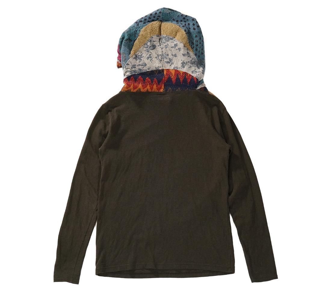 KAPITAL ヒッピー パッチワーク フード カットソー 0サイズ XS