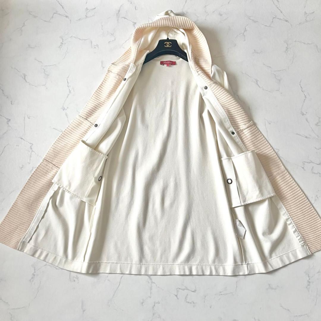 マックスマーラ フード付 コート ニット カーディガン ダッフル ベージュ 3L