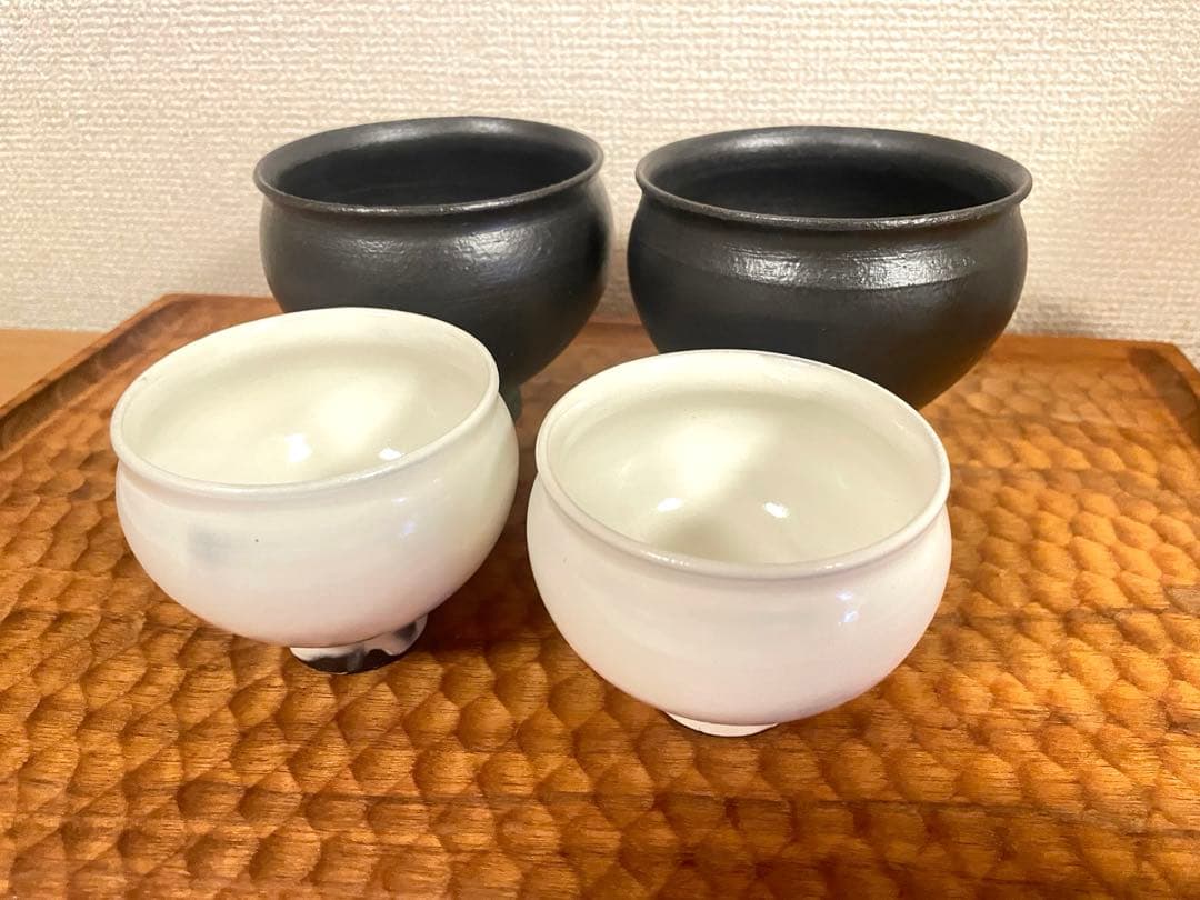 【新品未使用】鈴木環 ピジョンカップ Mサイズ 黒 2客 Sサイズ 白 2客