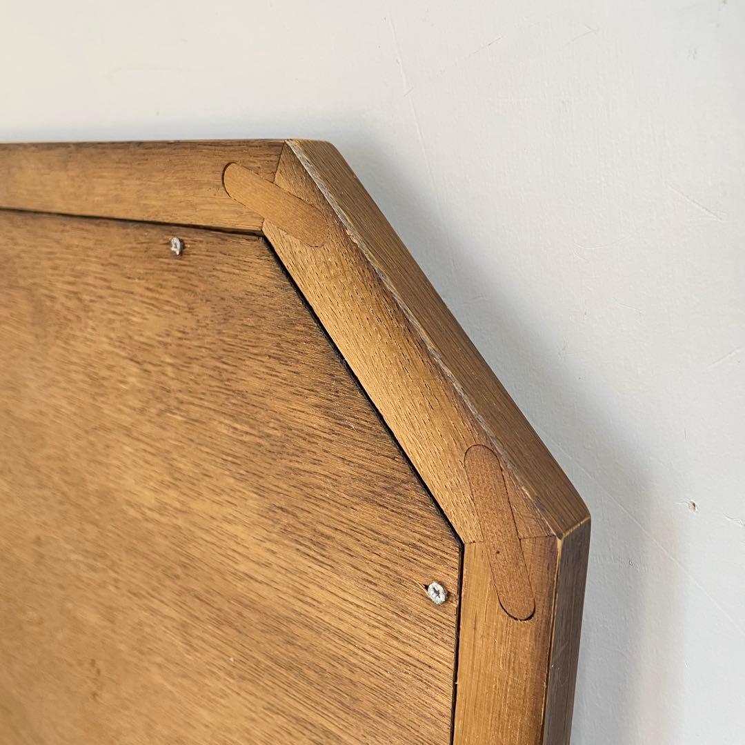 ビンテージ 8角ウォールミラー 木枠ミラー 鏡 壁掛け 立て掛け アンティーク