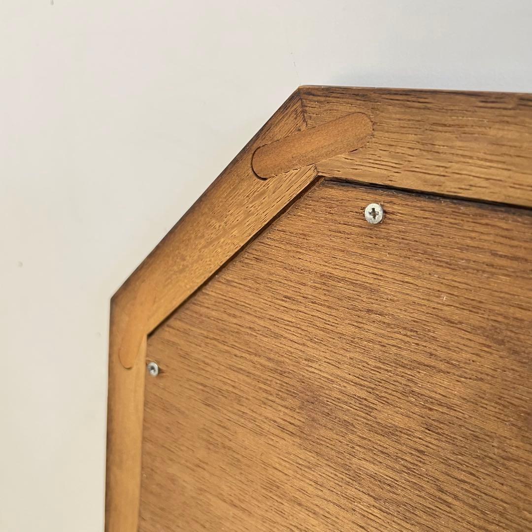 ビンテージ 8角ウォールミラー 木枠ミラー 鏡 壁掛け 立て掛け アンティーク