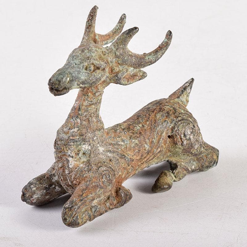 中国　古銅青銅　神獣　麒麟　紙鎮　置物　V　7950