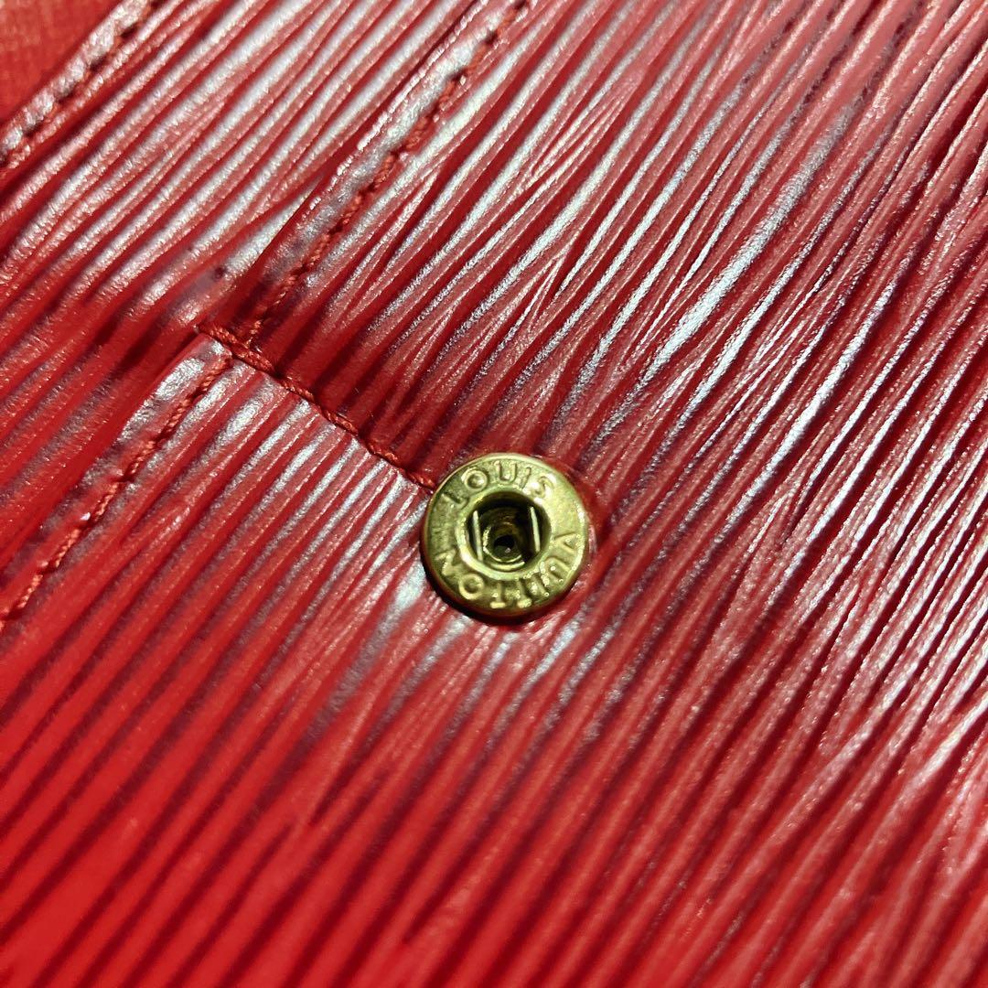 ！極美品！ ルイヴィトン エピ ポシェット ポルトモネ クレディ 長財布 レッド