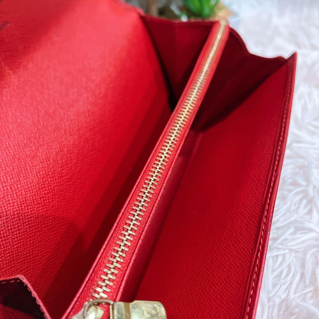 ！極美品！ ルイヴィトン エピ ポシェット ポルトモネ クレディ 長財布 レッド