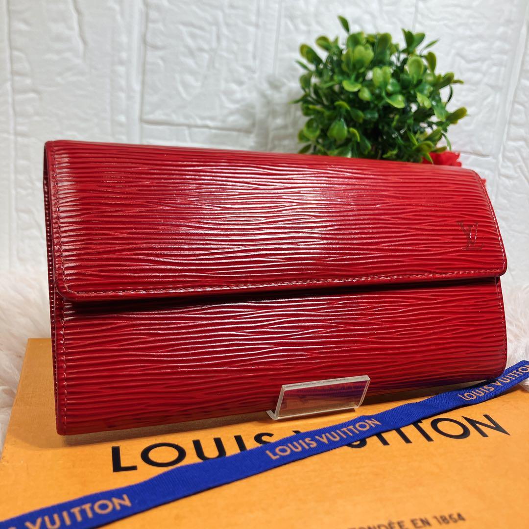 ！極美品！ ルイヴィトン エピ ポシェット ポルトモネ クレディ 長財布 レッド