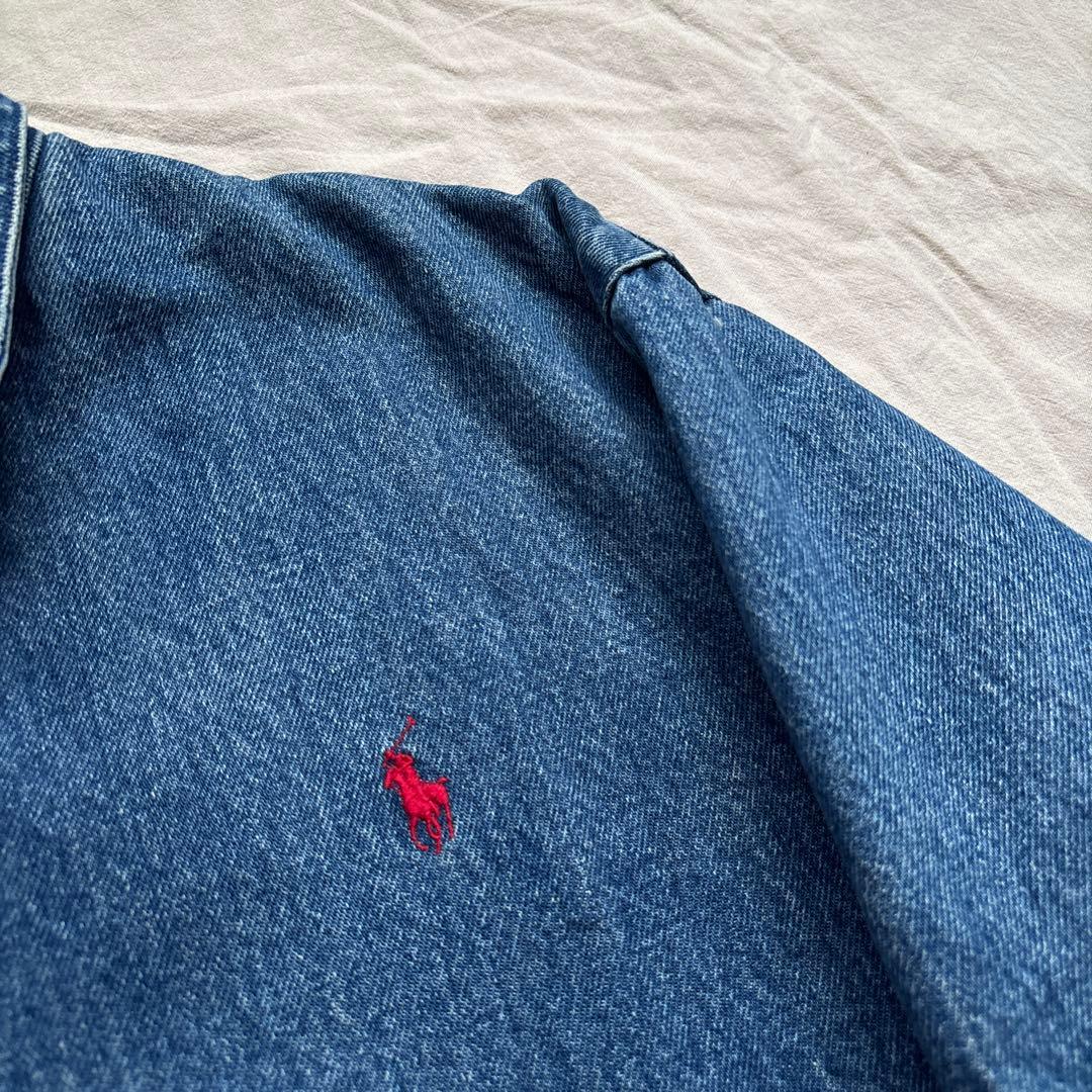 【90s】Ralph Lauren デニム スウィングトップ 裏地 フリース