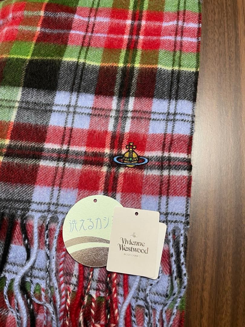 Vivienne Westwood マフラー チェック オーブ カシミヤ
