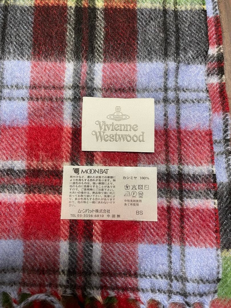 Vivienne Westwood マフラー チェック オーブ カシミヤ