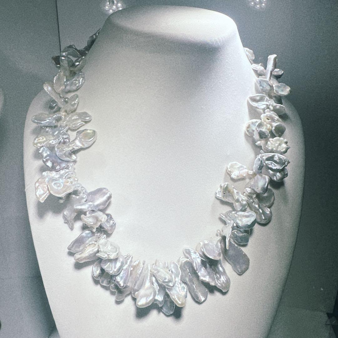 淡水パールネックレスペタルパールネックレス　NO24-919