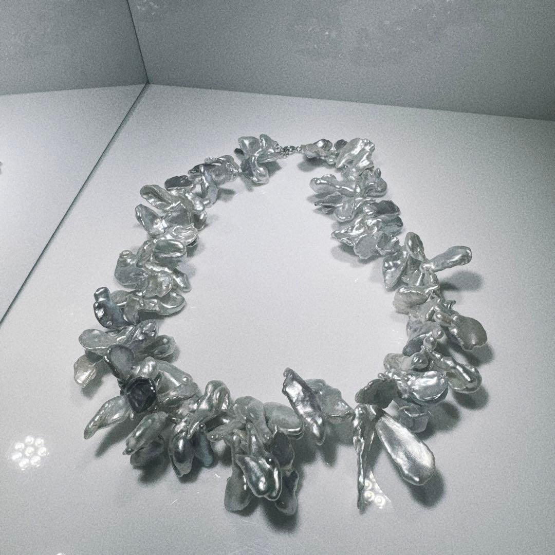 淡水パールネックレスペタルパールネックレス　NO24-919