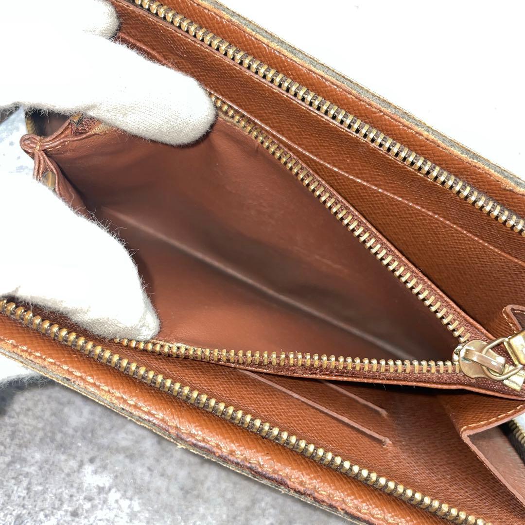 【良品】ルイヴィトン　長財布　ジッピー　モノグラム　ブラウン　茶　レザー