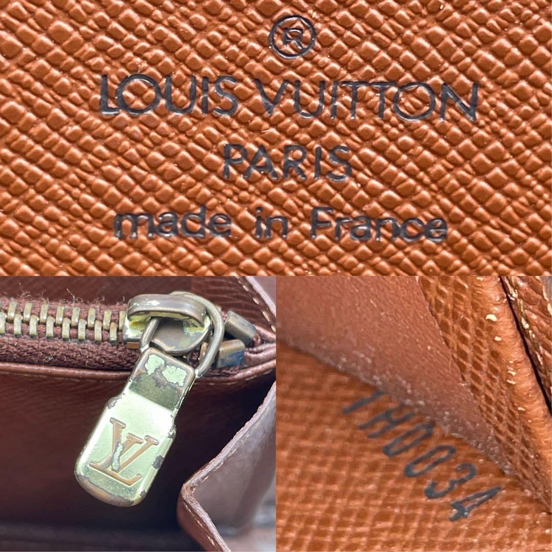 【良品】ルイヴィトン　長財布　ジッピー　モノグラム　ブラウン　茶　レザー