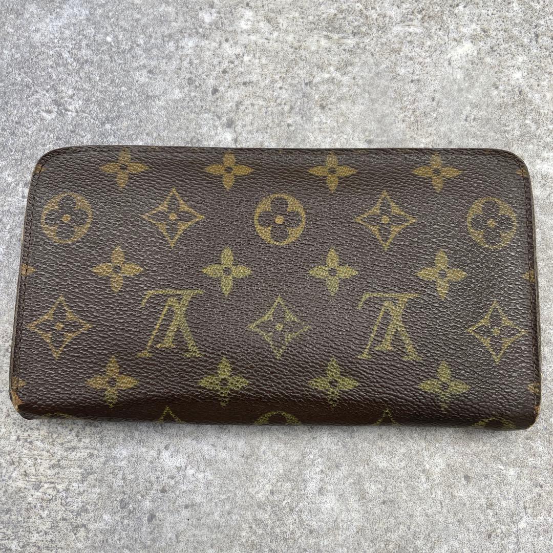 【良品】ルイヴィトン　長財布　ジッピー　モノグラム　ブラウン　茶　レザー