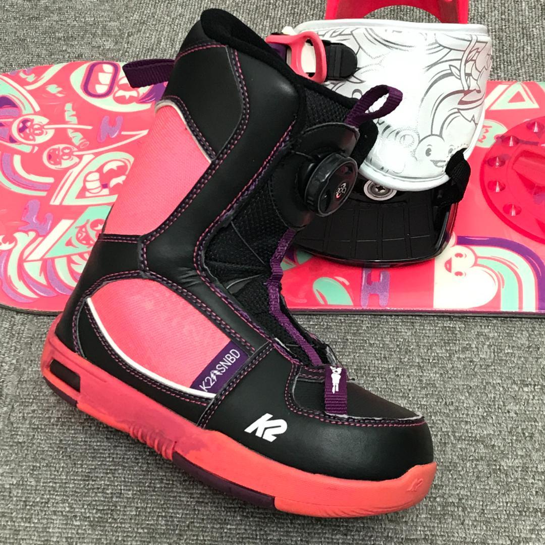 3点セット■美品■子供用■WAX済■K2 ボード ビンディング ブーツ 女の子