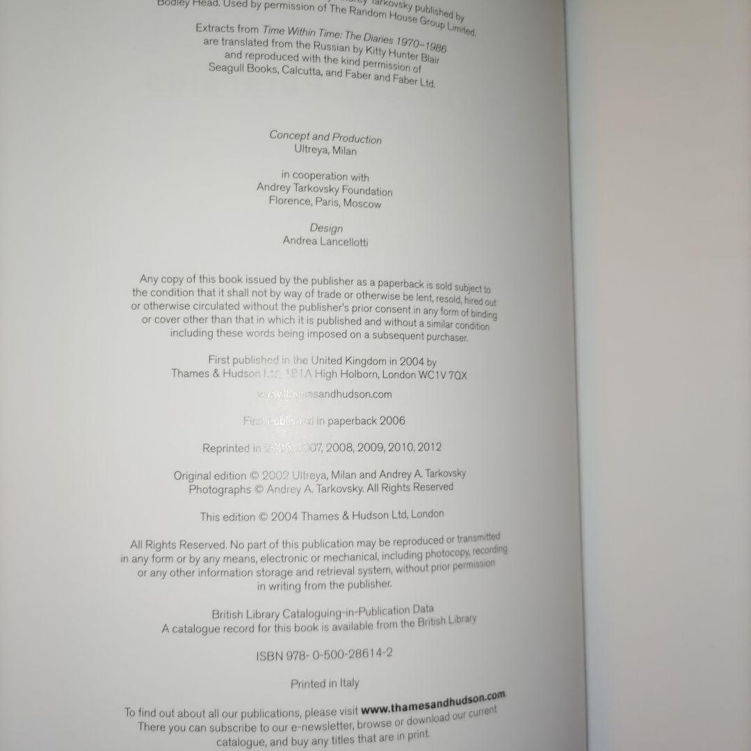 Instant Light アンドレイ・タルコフスキー　ポラロイド　写真集
