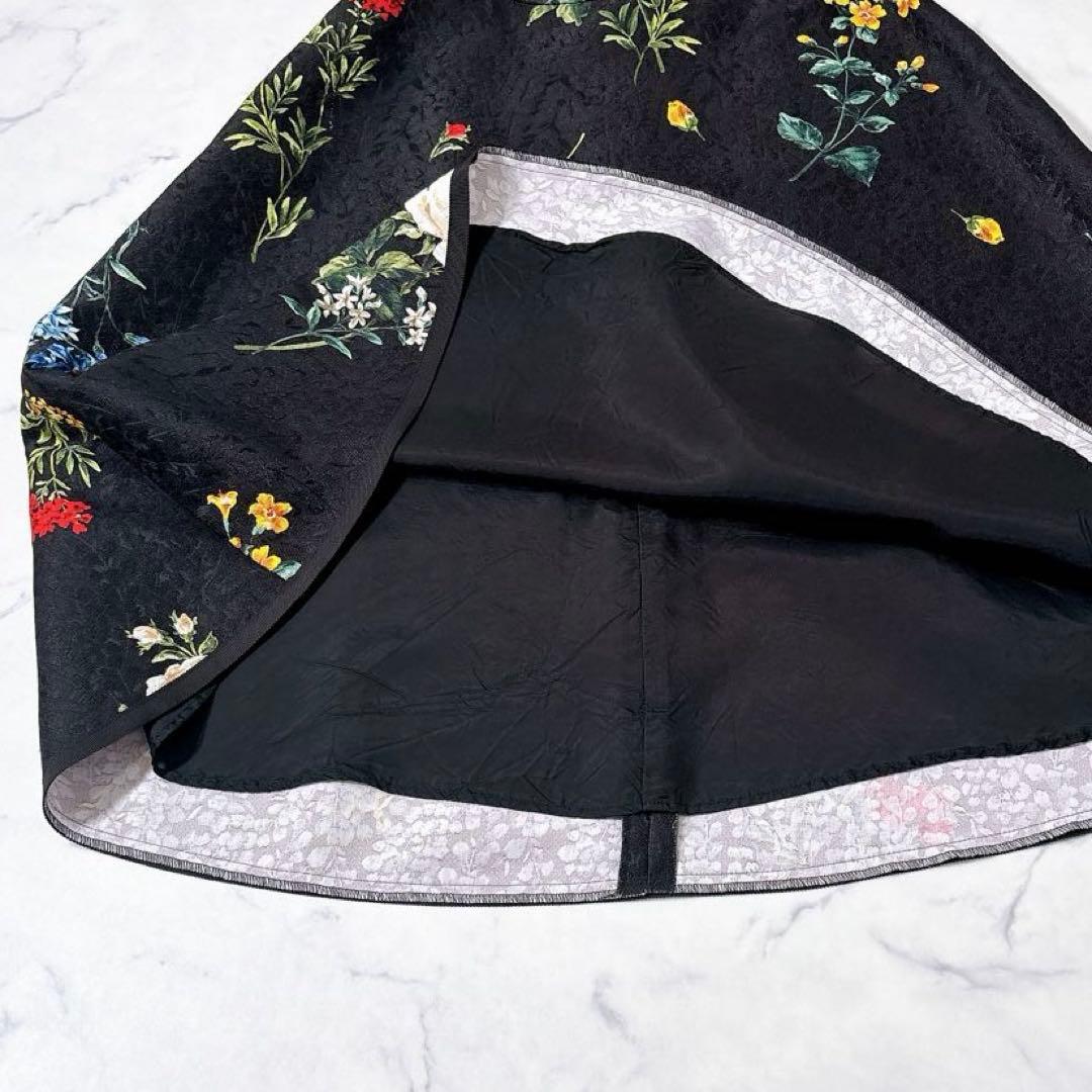 【カタログ掲載品】エムズグレイシー フレアスカート 40 フラワーモチーフ