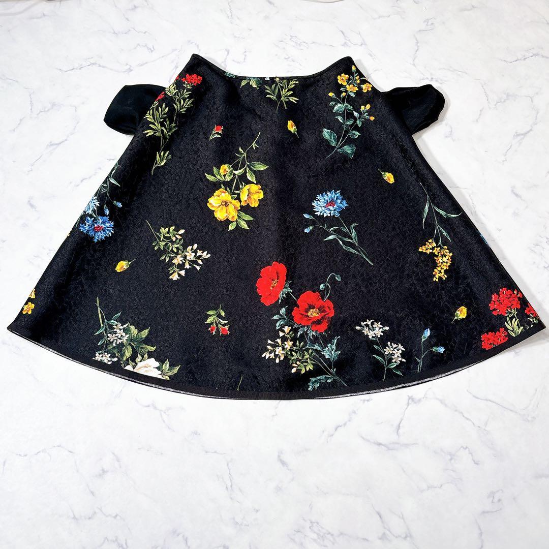 【カタログ掲載品】エムズグレイシー フレアスカート 40 フラワーモチーフ