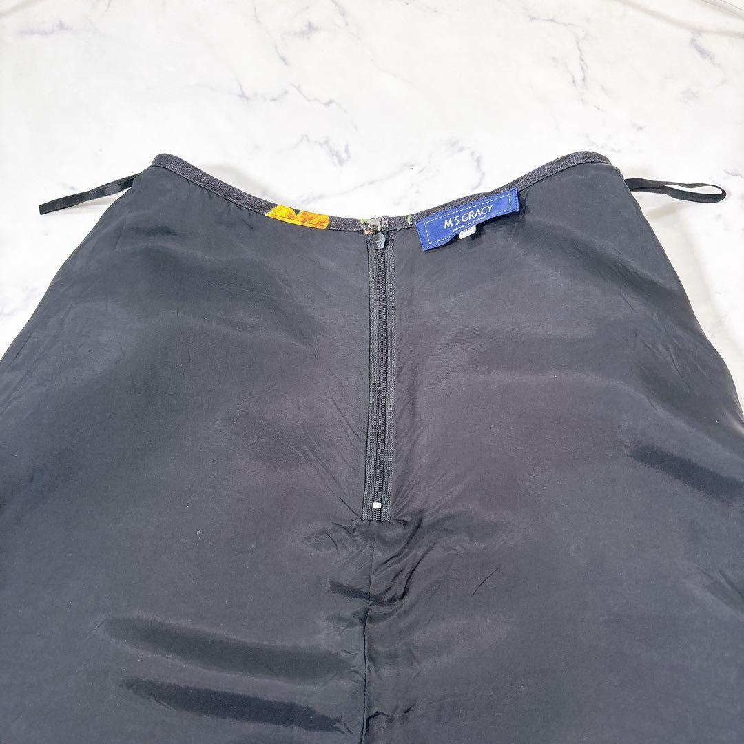 【カタログ掲載品】エムズグレイシー フレアスカート 40 フラワーモチーフ