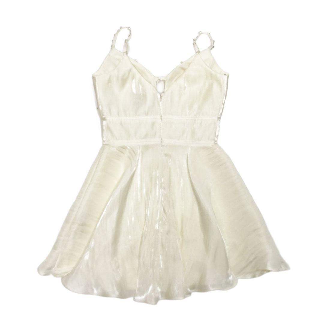 AngelR エンジェルアール リボン ビジュー ウエストマークフレアミニドレス