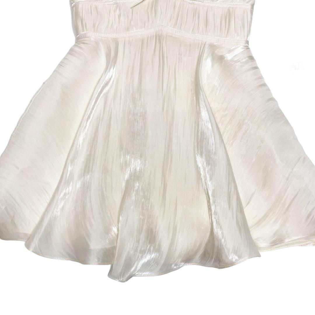 AngelR エンジェルアール リボン ビジュー ウエストマークフレアミニドレス