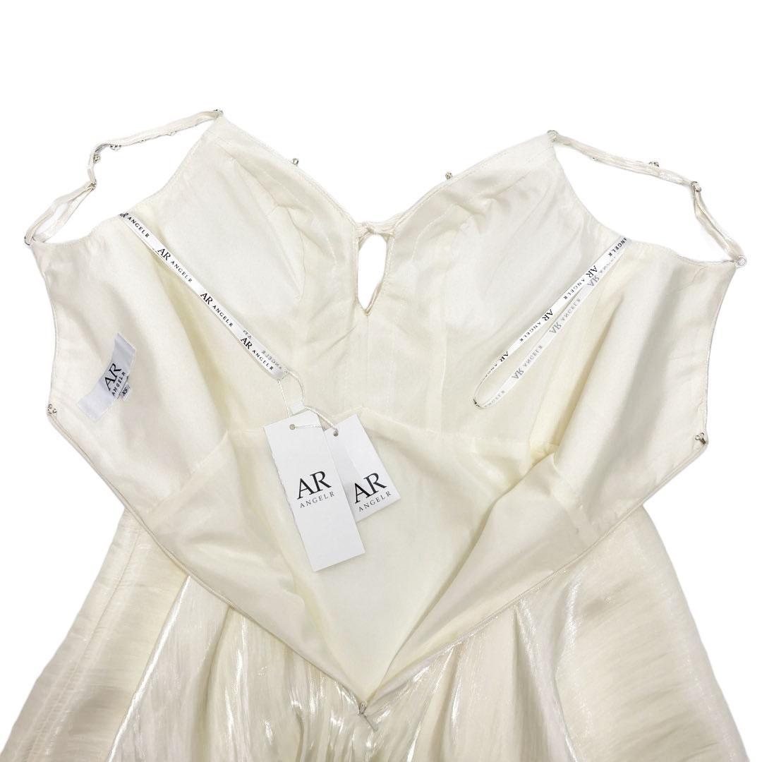 AngelR エンジェルアール リボン ビジュー ウエストマークフレアミニドレス