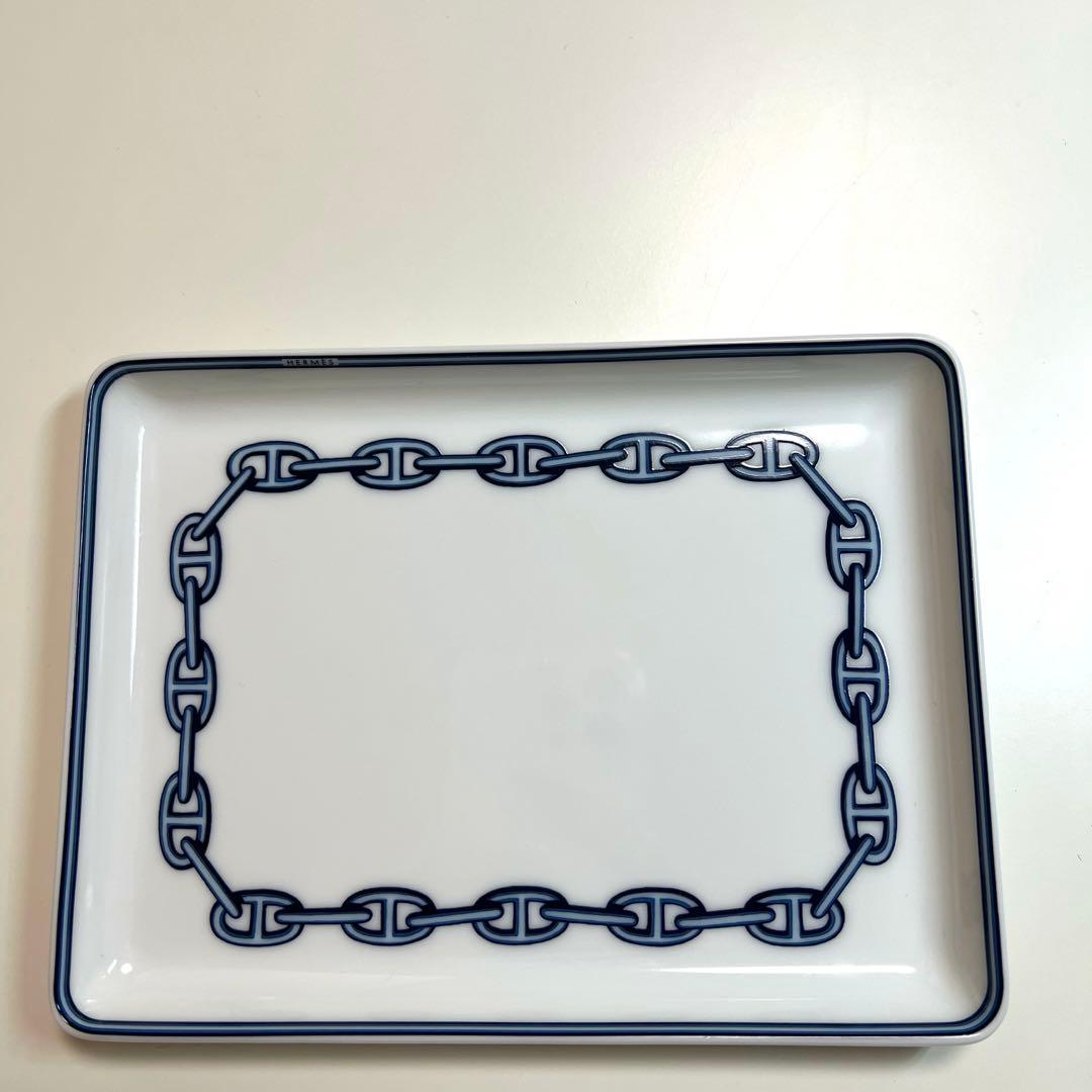 HERMES エルメス シェーヌダンクル スクエア ミニ プレート　箱付