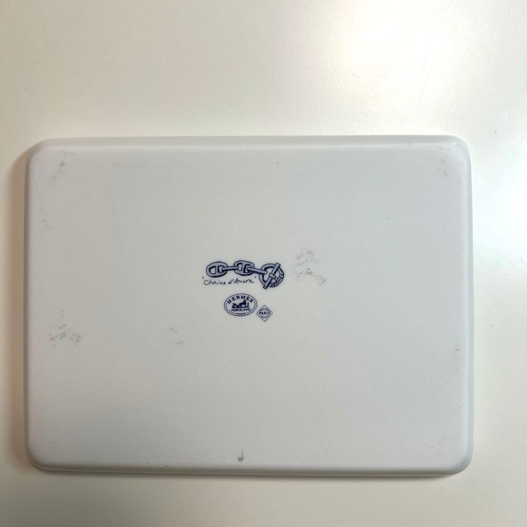 HERMES エルメス シェーヌダンクル スクエア ミニ プレート　箱付