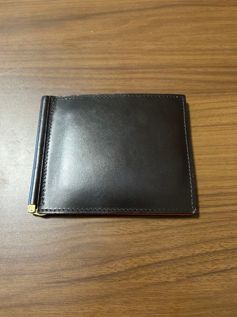 GANZOマネークリップダークブラウン シンブライドルレザー