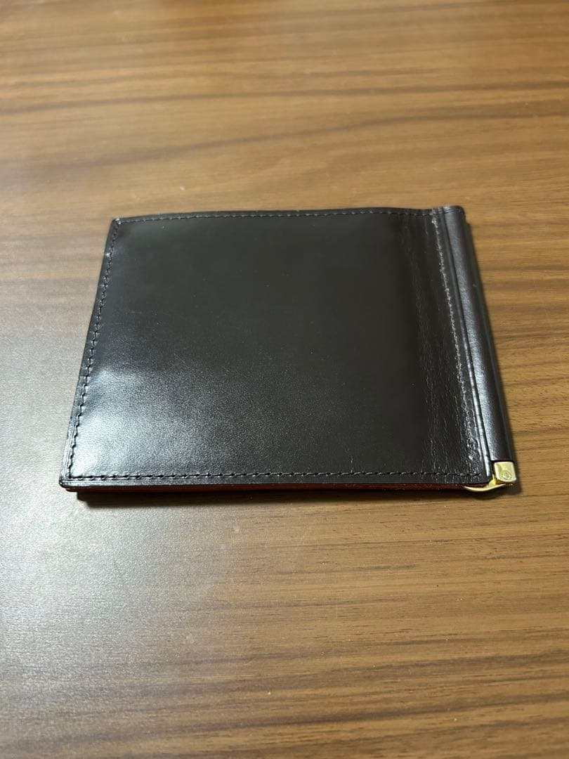 GANZOマネークリップダークブラウン シンブライドルレザー