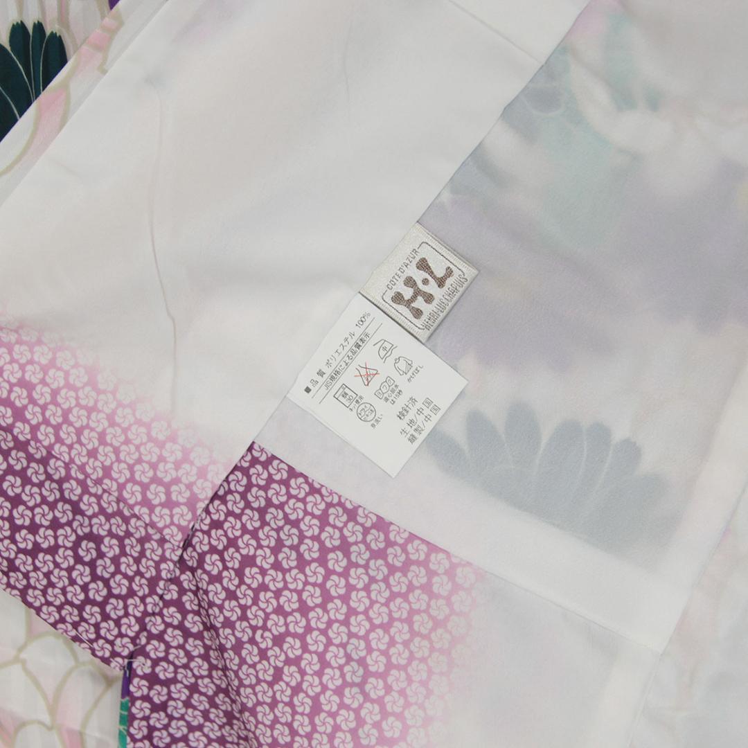 躾糸付未使用　165cm　LLサイズ　黒緑　乱菊　振袖　袴　卒業式　u351