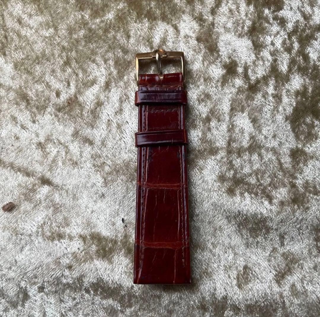 ヴィンテージ オメガ クロコダイルレザーベルト ボルドーブラウン 純正尾錠付き