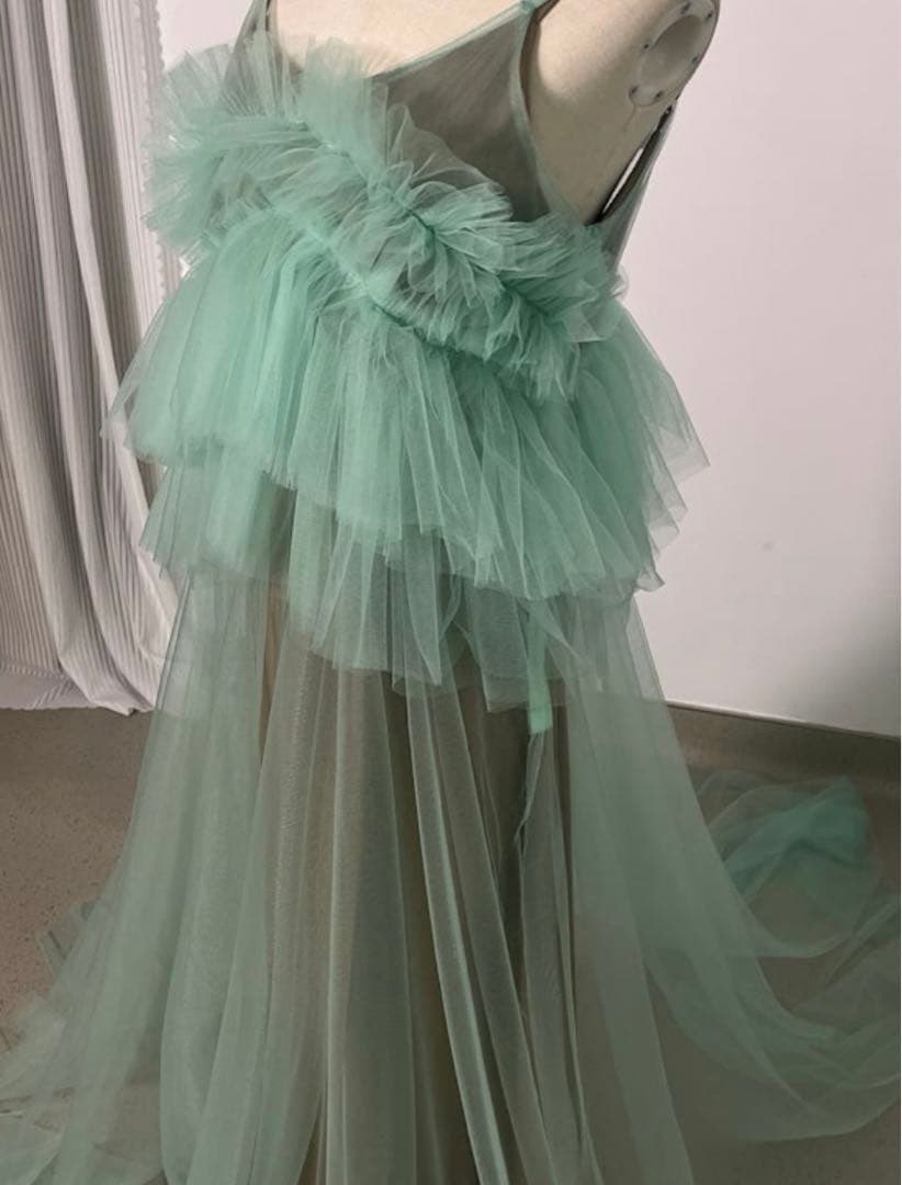 チュール　グリーン　カラードレス　お色直し　前撮り