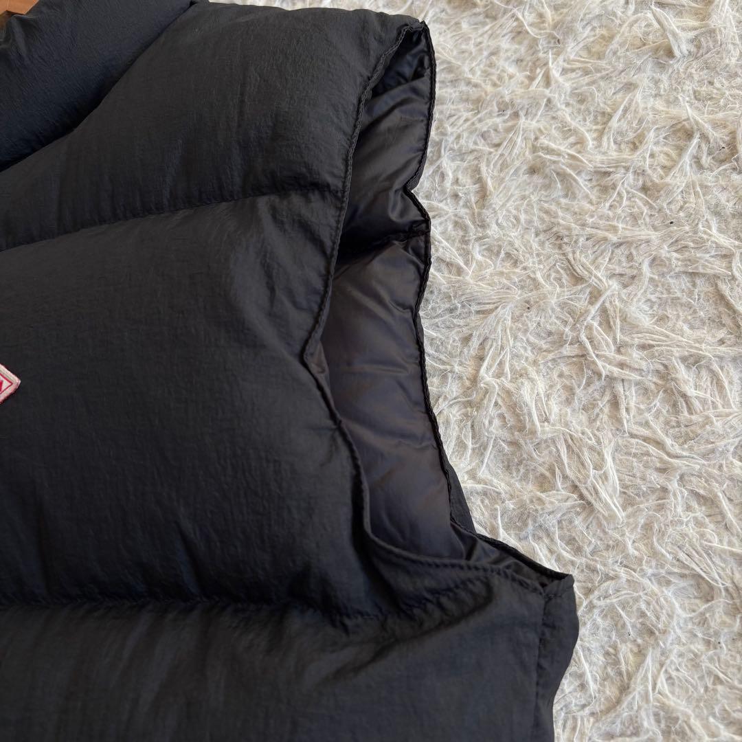 極美品 DANTON ハイロフトダウンベスト ホワイトグース ブラック L