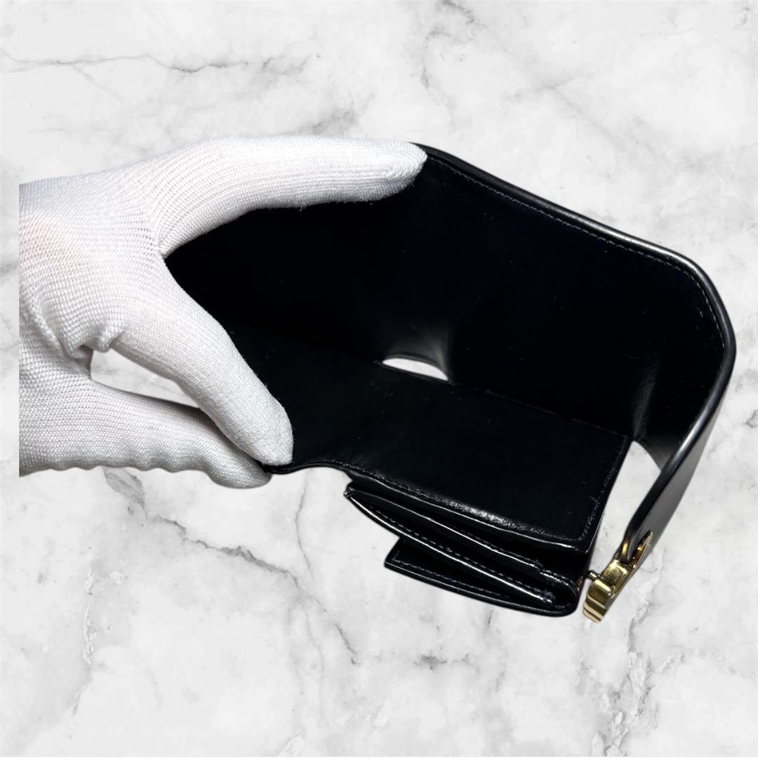 CELINE ブラックレザー 三つ折り財布 セリーヌ