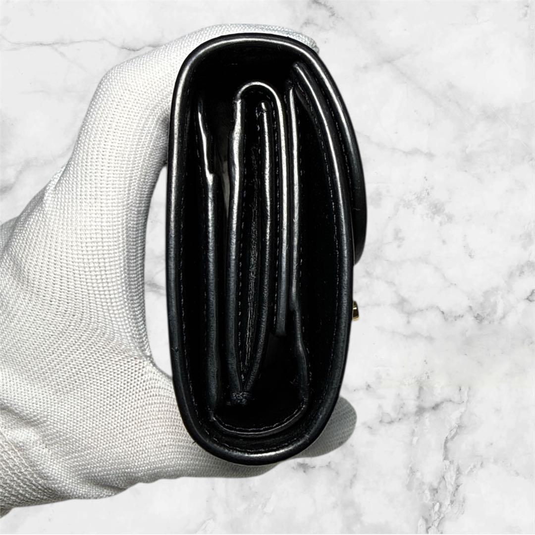 CELINE ブラックレザー 三つ折り財布 セリーヌ