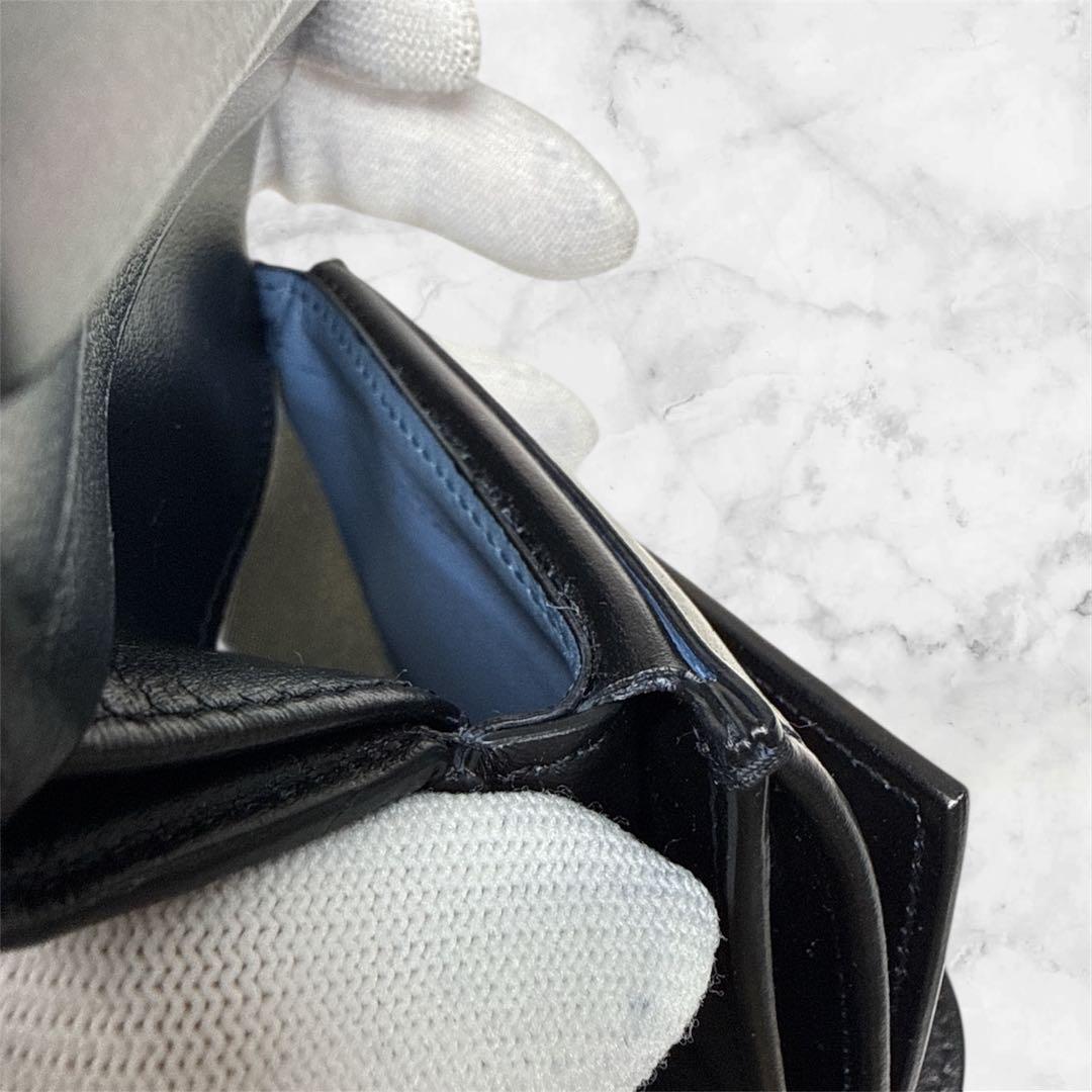 CELINE ブラックレザー 三つ折り財布 セリーヌ