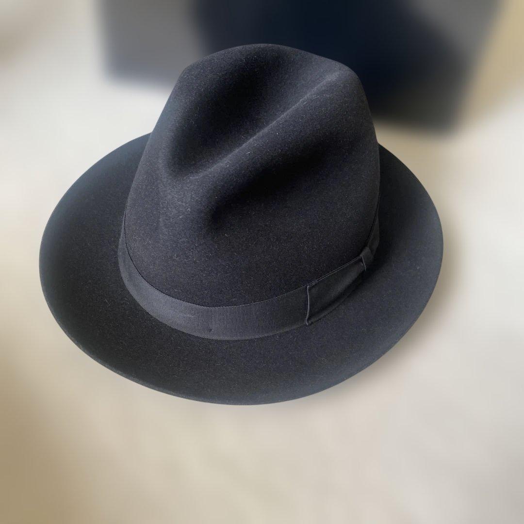 Borsalino ブラックフェルトハット