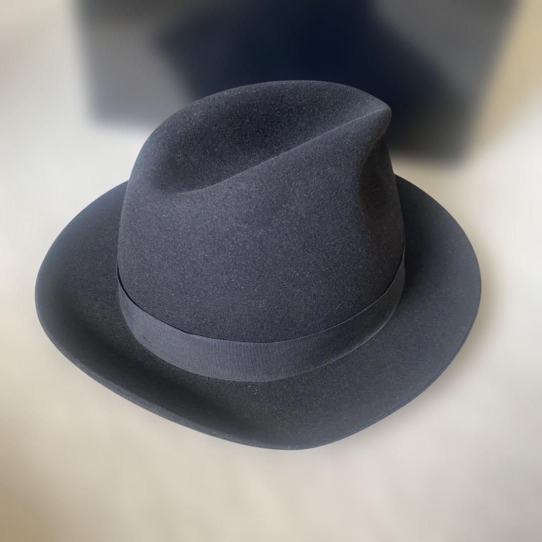 Borsalino ブラックフェルトハット