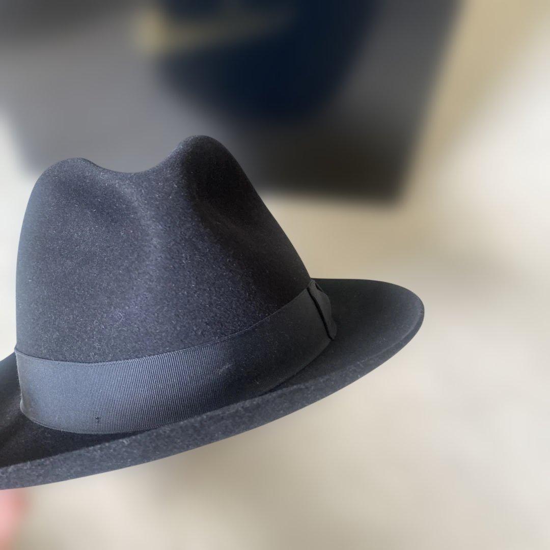 Borsalino ブラックフェルトハット