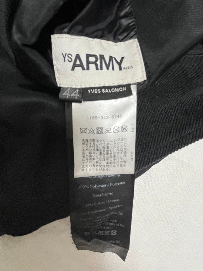 イヴサロモン　YVES SALOMON ARMY メンズジャケット　ブラック44